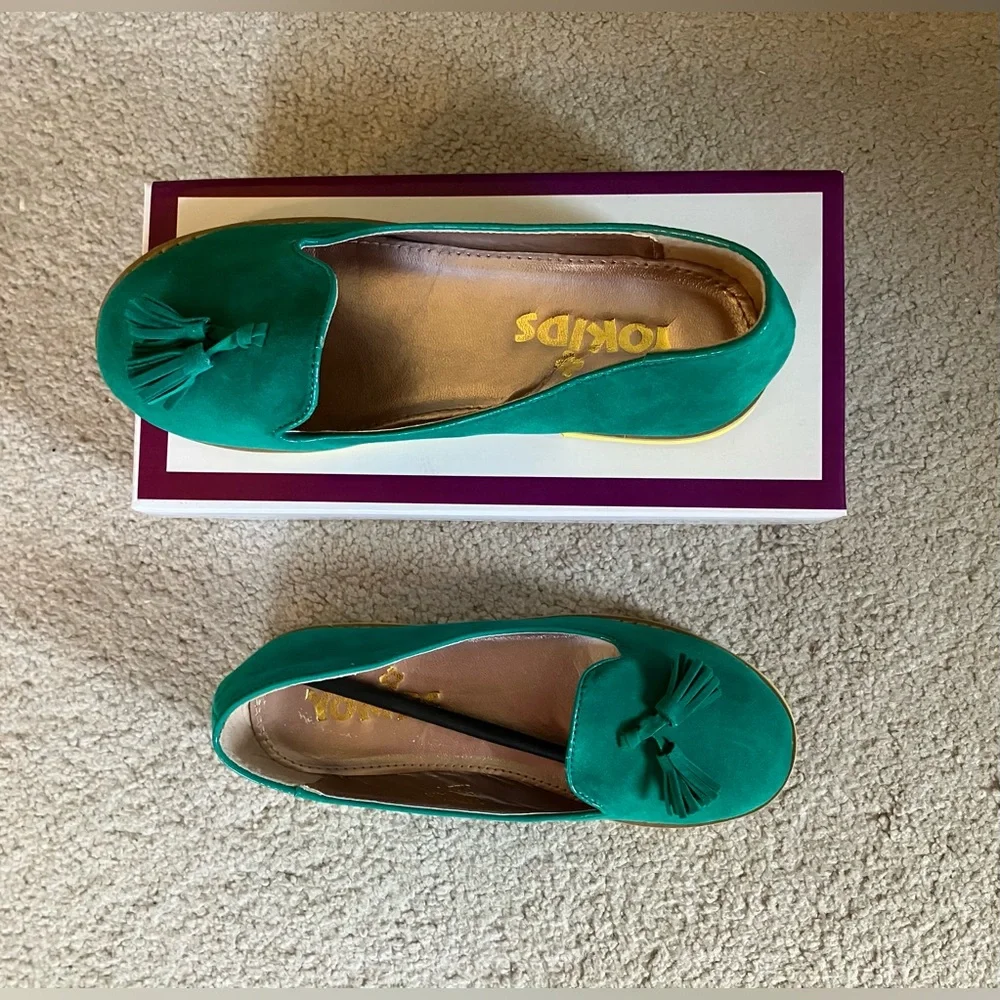 Yokids Green Loafers Girls Size 3